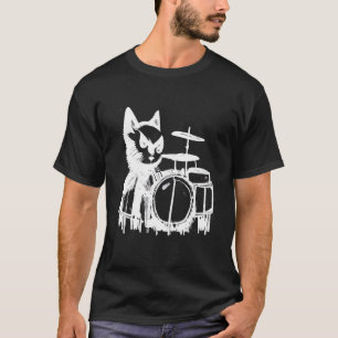 Punk Cat Playing Drums 3 T-Shirt
