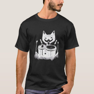 Punk Cat Playing Drums 6 T-Shirt