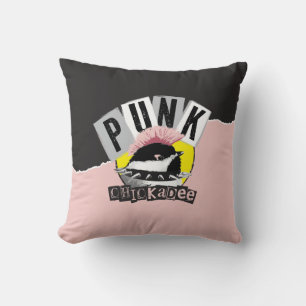 Punk Chickadee Throw Pillow