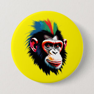 Punk Chimp 3 Inch Round Button