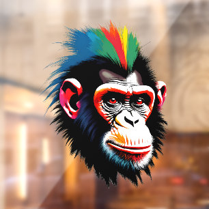 Punk Chimp Window Cling