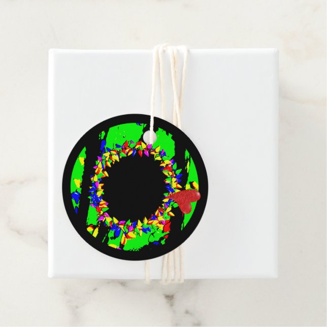 Punk Christmas wreath Favour Tags (In Situ)
