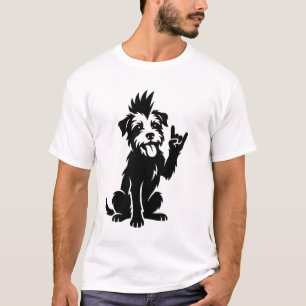 punk dog black white T-Shirt