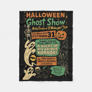 Punk Funny Horror Spooky Halloween Ghost Show Ghos Fleece Blanket
