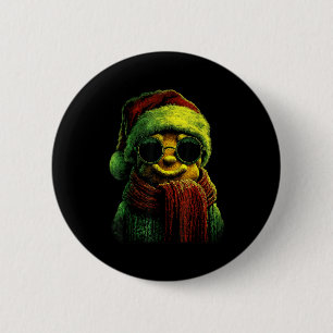 Punk Gingerbread Cookie With Sungles Santa Hat Chr 2 Inch Round Button