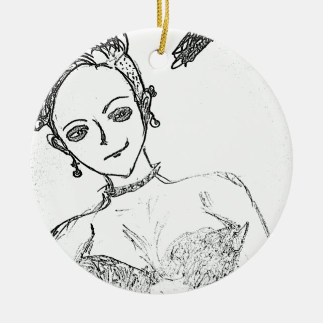 punk girl ceramic ornament (Front)