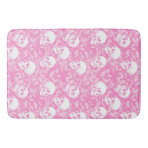 Punk girly Gothic pink skulls & foliage Halloween