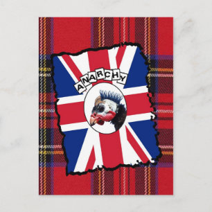 Punk guineafowl postcard