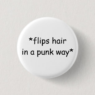 Punk Hair Flip Button