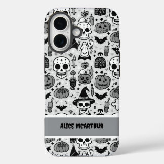 Punk Halloween Trick or Treat Custom Name iPhone 16 Case