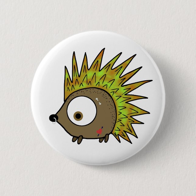 Punk Hedgehog 2 Inch Round Button (Front)