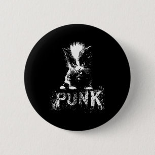Punk Kitten Cat With Mohawk Nge Gothic Design 2 Inch Round Button