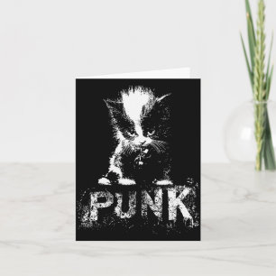 Punk Kitten Cat With Mohawk Nge Gothic Design Card
