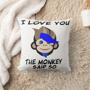 Punk monkey cute love nursery kids room throw pillow