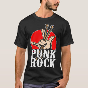 Punk Music Retro Punk Rock Drums Percussionists Dr T-Shirt