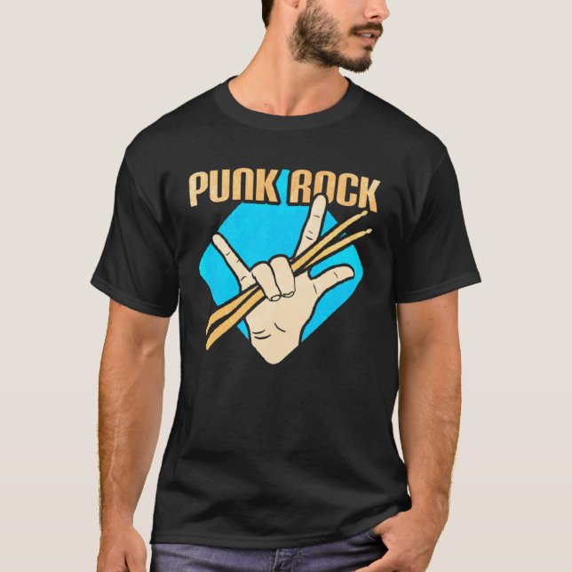 Punk Music Retro Punk Rock Drums Percussionists Dr T-Shirt (Front)