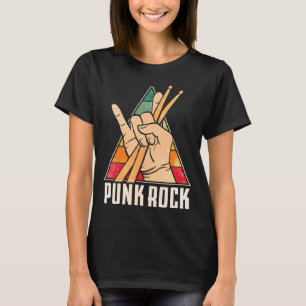 Punk Music Retro Punk Rock Drums Percussionists Dr T-Shirt
