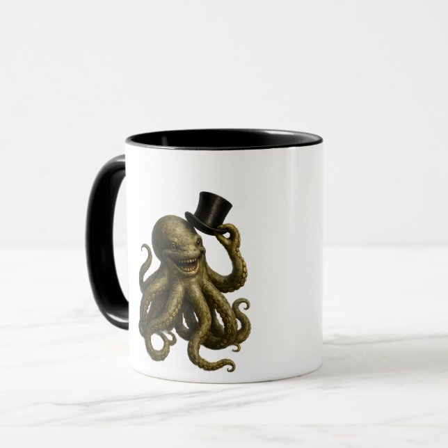 Punk octopus tipping dapper steampunk octopus tipp mug (Front Left)
