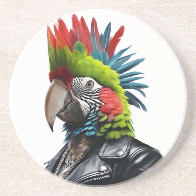 Punk Parrot Coaster (Front)