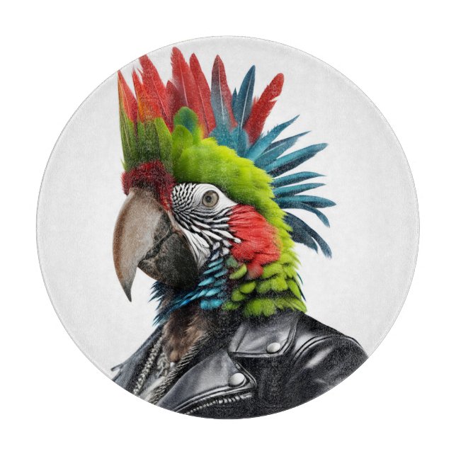 Punk Parrot Cutting Board (Front)