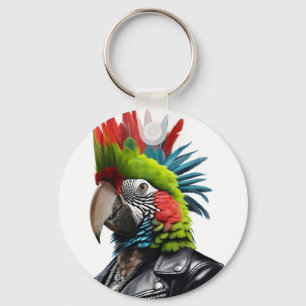 Punk Parrot Keychain