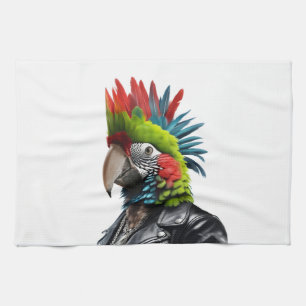 Punk Parrot Kitchen Towel