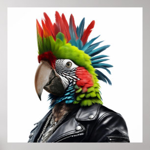 Punk Parrot Poster