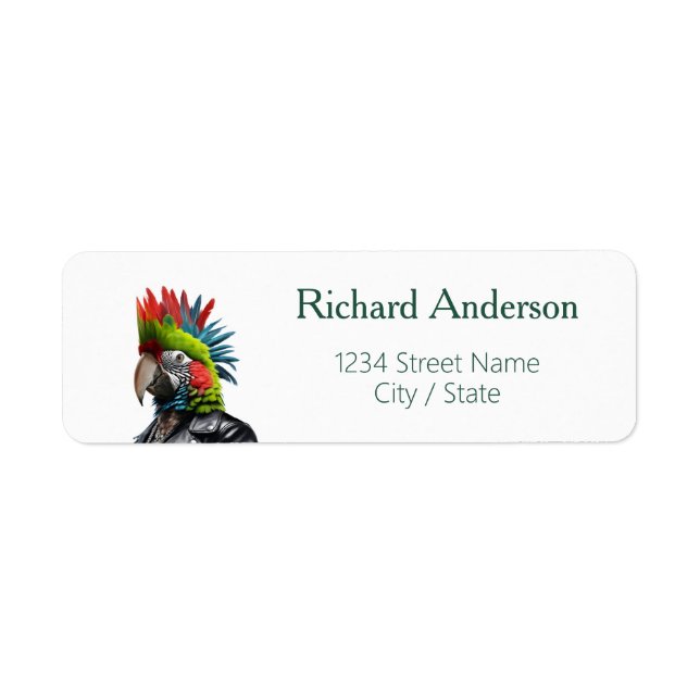 Punk Parrot Return Address Labels (Front)