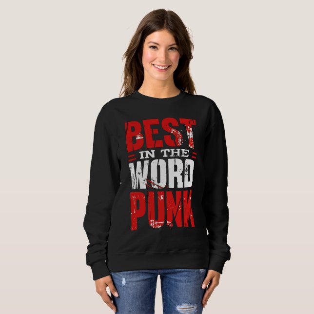 Punk Perfection: Reigning Supreme Design Black Sweatshirt (Front Full)