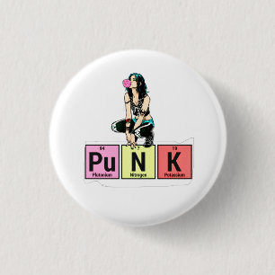 Punk Periodic Table  1 Inch Round Button