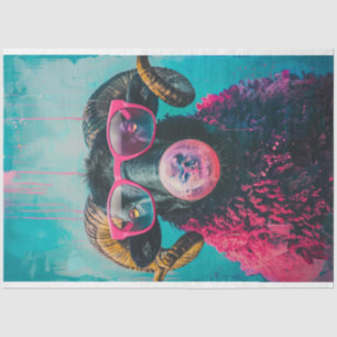 Punk Pink Black Sheep Blowing Bubble Gum Decouapge Tissue Paper