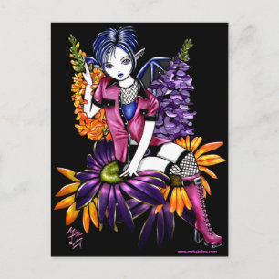 Punk Pixie Gothic Flower Faerie Fantasy Postcard