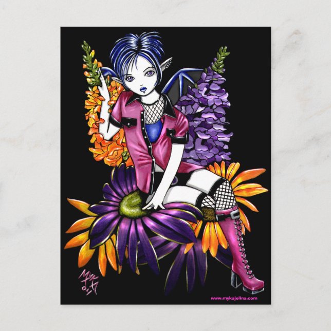 Punk Pixie gothique Féerie Imaginaire carte postal (Devant)