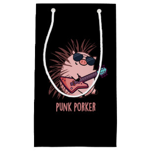 Punk Porker Funny Punk Rocker Pig Pun Dark BG Small Gift Bag