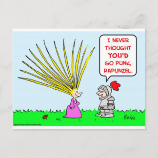 punk rapunzel hair postcard