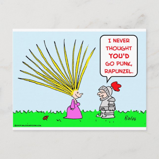 punk rapunzel hair postcard (Front)