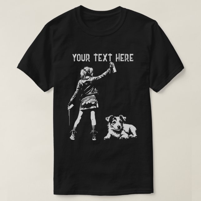 Punk Rock 2 Custom Quote 90s Street Art Graffiti  T-Shirt (Design Front)