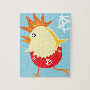 punk rock anarchy easter chick jigsaw puzzle