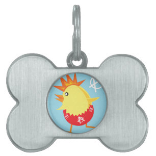 punk rock anarchy easter chick pet ID tag