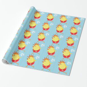 punk rock anarchy easter chick wrapping paper