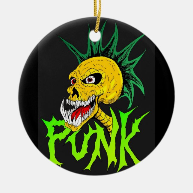Punk Rock Ceramic Ornament (Front)