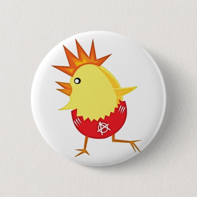 punk_rock_chicken_ 2 inch round button (Front)