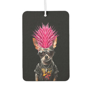 Punk Rock Chihuahua Pink Mohawk Music Lover Pet Do Air Freshener
