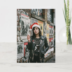 Punk Rock Christmas Riot Holiday Card