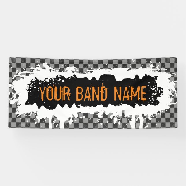 Punk Rock Custom Band Merch Music Gig Musician Ban Banner (Horizontal)