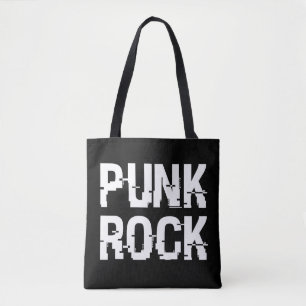Punk Rock Distressed Typography Tote Bag