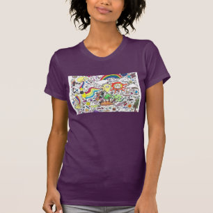 Punk Rock Doodle#5 Happy Sunshine Purple Women's T-Shirt