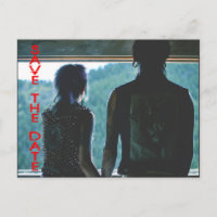 Punk Rock Emo punk save the date postcard