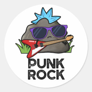 Punk Rock Funny Music Pun  Classic Round Sticker