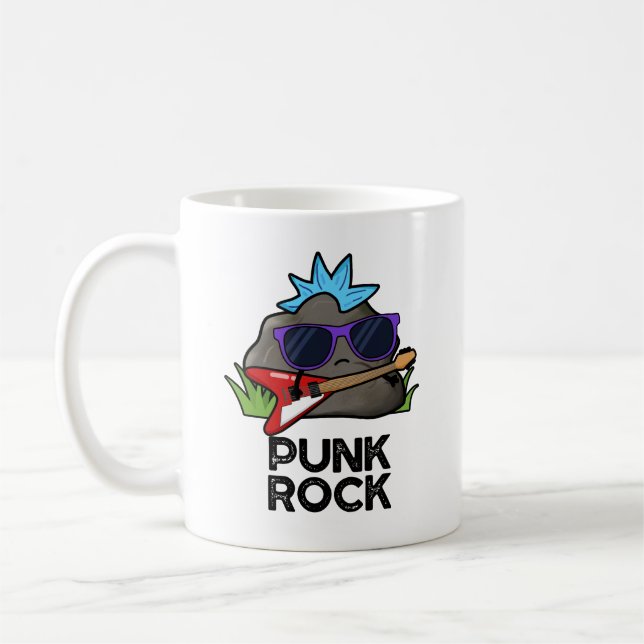 Punk Rock Funny Music Pun  Coffee Mug (Left)